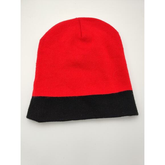 Nintendo Super Mario Face Pom Beanie One Size 2019 Red‎ Black EUC - Picture 2 of 3